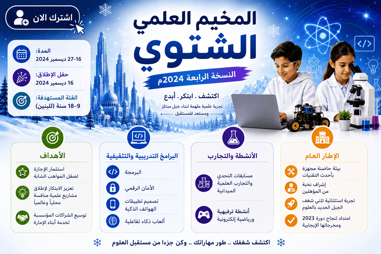 مخيم الفجيرة العلمي الشتوي - النسخة الرابعة 2024م